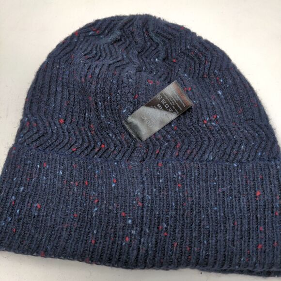 NEXT Men's Knit Beanie Hat Blue One Size Acrylic Wool Blend Patch Logo - Picture 9 of 11